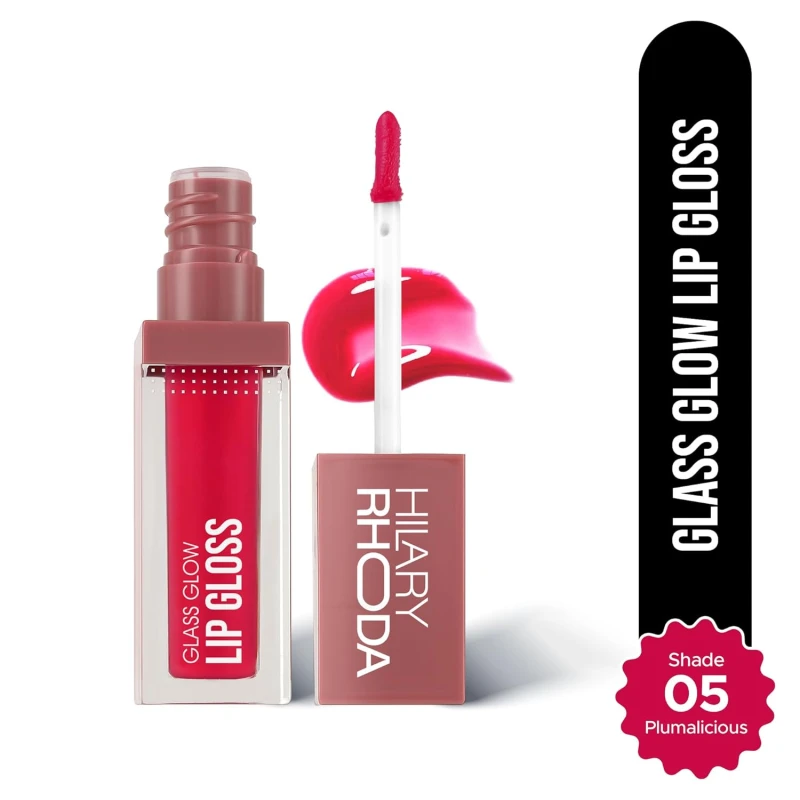 Hilary Rhoda Glass Glow Lip Gloss | Nourishing & Hydrating Lip Gloss | Sheer Coverage | High Shine | Juicy & Plump Lips | Glides on Smoothly | 5ml (Plumalicious - Shade 05) - Thumbnail 3